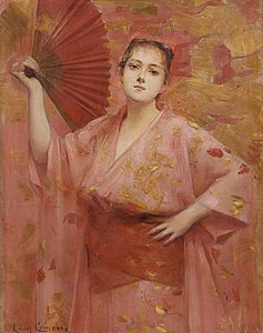 Woman in Japanese dress c.1883