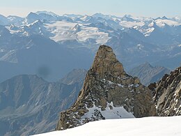 Il ghiacciaio de Rutor visto dal Mont Blanc du Tacul.
