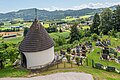 English: Defense tower and new cemetery Deutsch: Wehrturm und neuer Friedhof