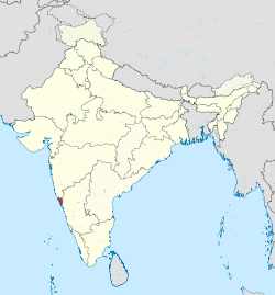 A map showing us where the location of Goa is in the Republic of India