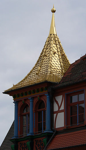 The gold roof of the city hall