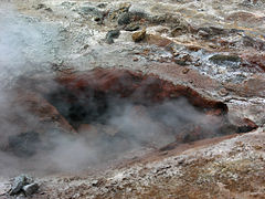 Hydrothermal alteration at a steam vent