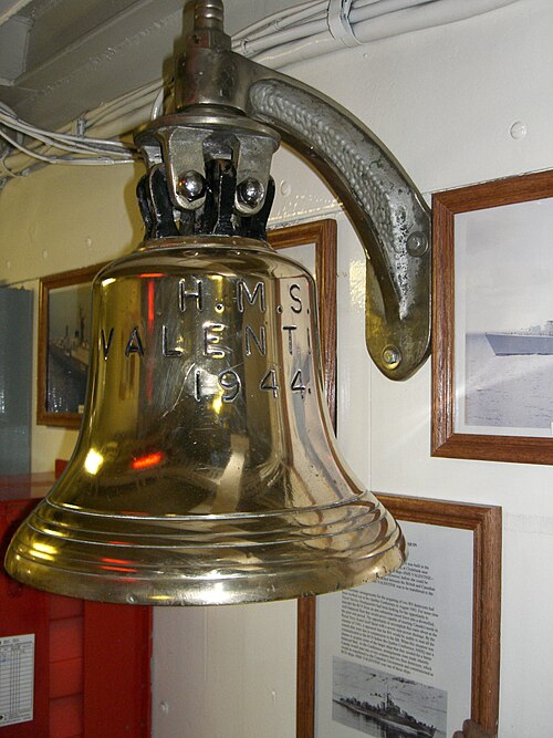 Valentine's bell aboard the Iroquois-class destroyer Algonquin