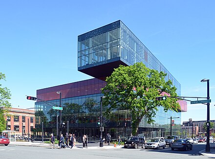 The Halifax Central Library. The rooftop is open to the public and offers spectacular views of the harbour and the hill.