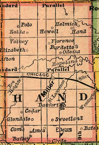 Hand County and its towns and villages in 1892