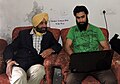 Harvinder Chandigarh Wikimidian imparting Wikipedia editing trianing to new editor Zirar Ali, a student from Kashmir 18 Feb 2017.