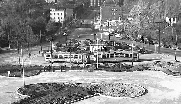 Streetcars at Heath Street loop in 1951