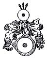 Wappen des Heinrich Chanowsky mit den drei Pfeilen, die sinnbildlich für drei Söhne stehen