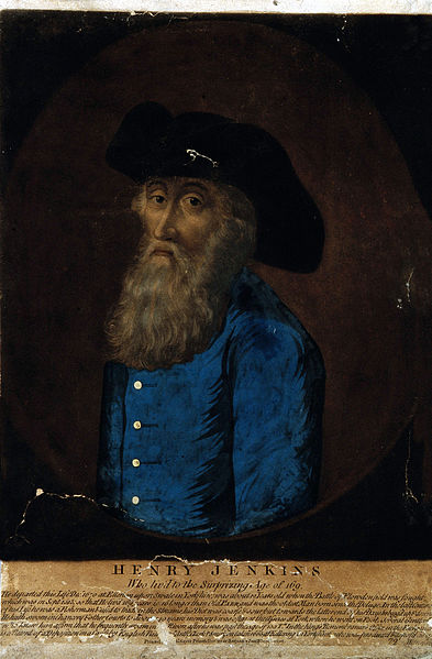 File:Henry Jenkins, aged 169. Coloured mezzotint after R. Walker. Wellcome V0007143.jpg