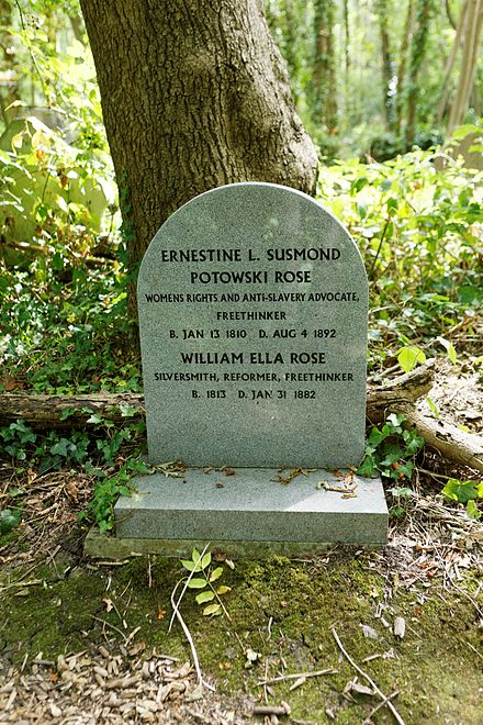 Rose's grave in Highgate Cemetery.