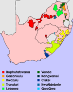 Distribución de las reservas tribales en Sudáfrica