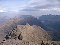 View east from Sgurr Mhòr over the "Horns"