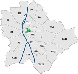 Erzsébetváros – Localizzazione