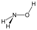 Stereo, skeletal formula of hydroxylamine with all explicit hydrogens added