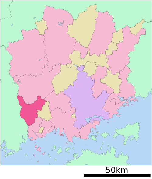 Location of Ibara in Okayama Prefecture