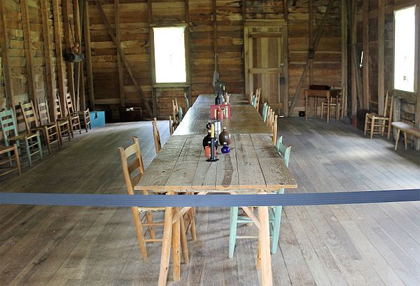 Inside the replica of the building where Texan independence was declared on March 2, 1836