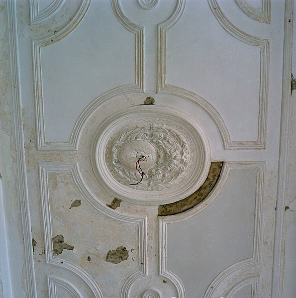 File:Interieur, leemstucplafond in middenkamer, detail van ornament - Leiden - 20330981 - RCE.jpg