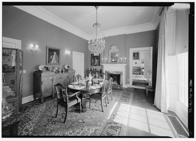 File:Interior view, dining room looking east - Tudor Place, 1644 Thirty-first Street, Northwest, Washington, District of Columbia, DC HABS DC,GEO,2-86.tif