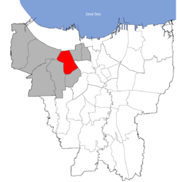 Peta lokasi Kecamatan Grogol Petamburan