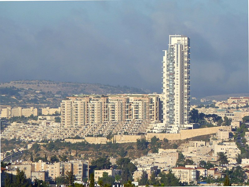 File:Jerusalem Holyland Tower remote view from Rehavia.jpg