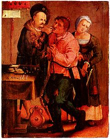 Farmer at the dentist, Johann Liss, c. 1616-17 Johann Liss 002a.jpg