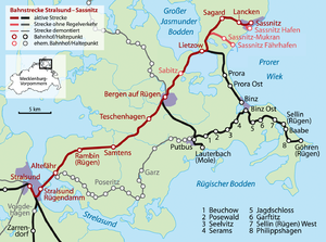 Tronçon de la ligne ferroviaire Stralsund – Sassnitz