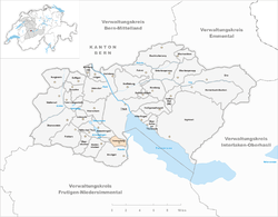 Harta e komunës Zwieselberg në distriktin Thun