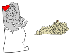 Villa Hillsin sijainti Kentonin piirikunnassa Kentuckyssa.