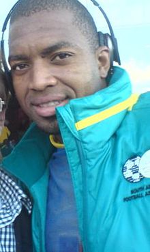 Itumeleng Khune is the second most capped South African international of all time, behind Aaron Mokoena Khune.JPG