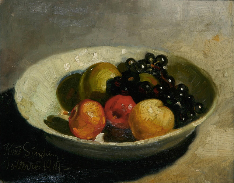 File:Knud Sinding - Opstilling med frugter i en skål - 1909.png