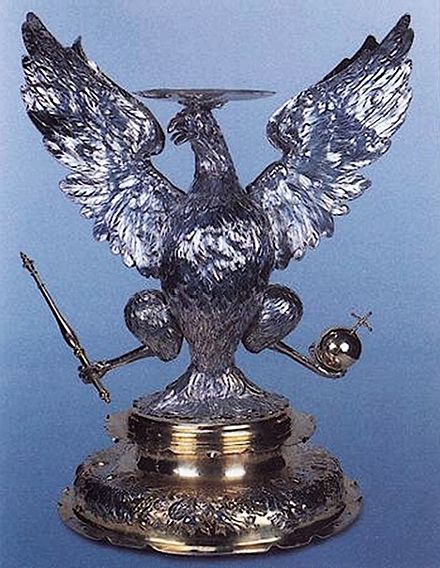 A silver heraldic base for King John Casimir's crown, ca. 1666