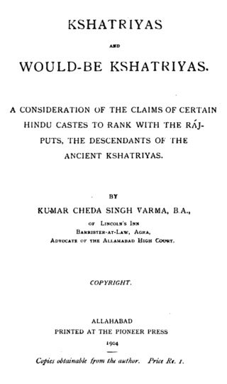 <i>Kshatriyas and Would-be Kshatriyas</i> 1904 essay examining Indias caste politics