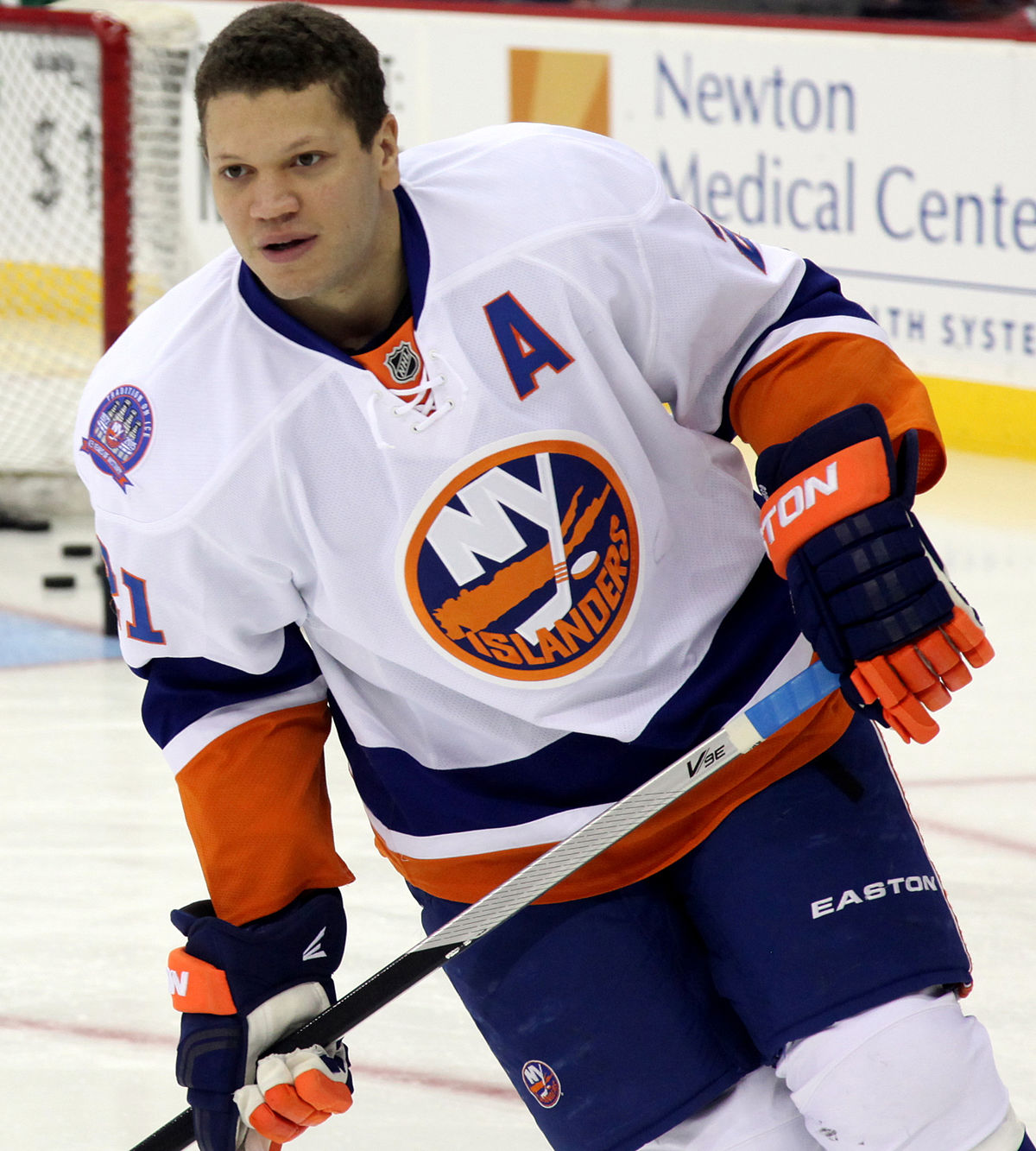 Seventh overall pick Kyle Okposo of the New York Islanders poses