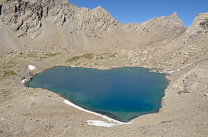 Lac des Neuf Couleurs vu du col de la Gypière