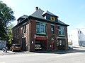 Lawrence Street fire station, located at 745 Lawrence Street, Lowell, Massachusetts. Southeast and northeast (front) sides of building shown.