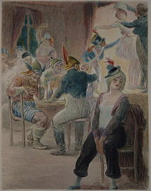 Illustration pour Madame Bovary de Gustave Flaubert (1931), eau-forte en couleur d'après Charles Léandre.
