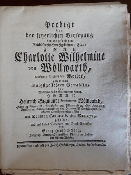 File:Leichenpredigt Charlotte Wilhelmine von Woellwarth-Laubach geb von Weiler (1734-1773).pdf