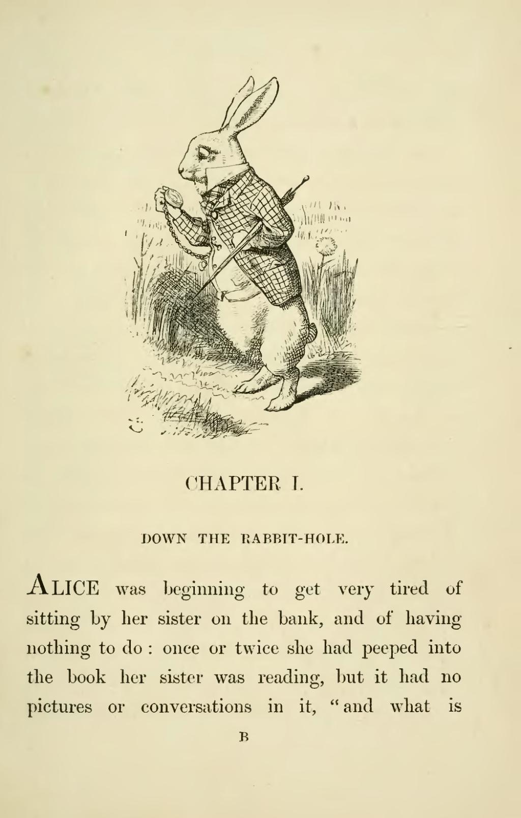 TylerB on X: My chapter 1 Alice in wonderland down the rabbit