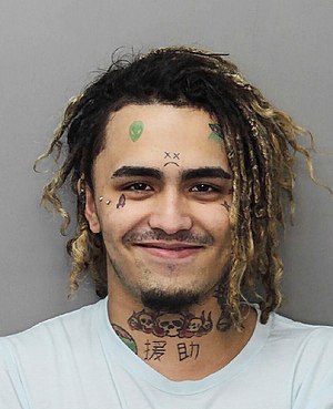 Lil Pump's mugshot after being arrested for disorderly conduct in December 2018