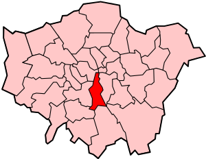 Лондонский боро Ламбет на карте
