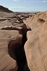 Lower Antelope Canyon: top of the slot canyon