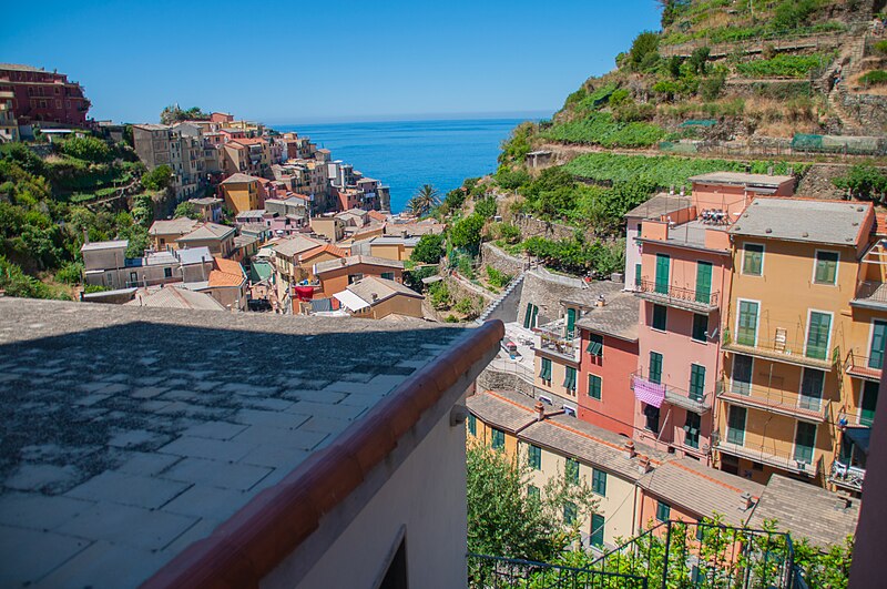 File:Manarola, Cinque Terre, Italy seen from hill.jpg