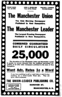 1916 advertisement for the then-separate Manchester Union and Manchester Leader papers