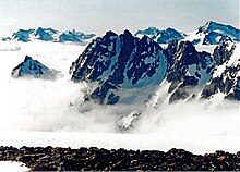 Northwest aspect of Mantis Peak and Distal Phalanx from Neve Peak