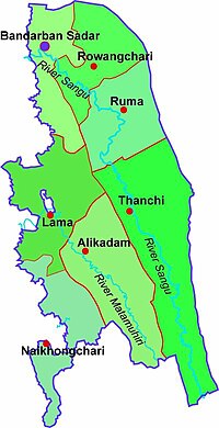 Map of Bandarban District