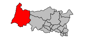 Kanton na mapě arrondissementu Pontoise