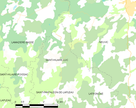 Mapa obce Saint-Hilaire-Luc