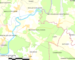 Poziția localității Perrigny-sur-l'Ognon