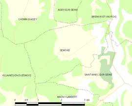 Mapa obce Semond