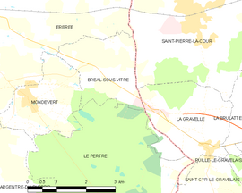 Mapa obce Bréal-sous-Vitré